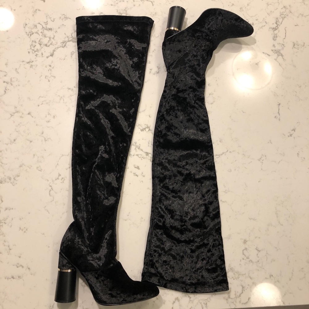 Brand New Ego Velvet Thigh High Boots